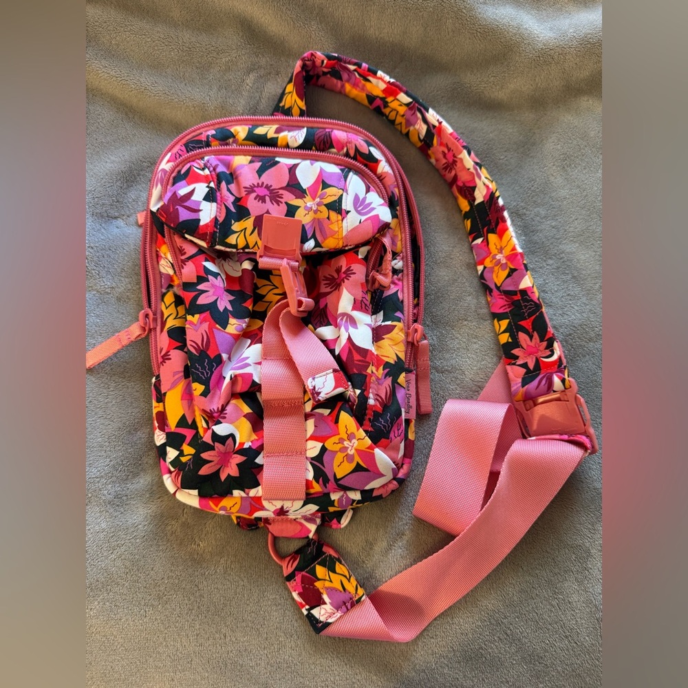 Vera Bradley Utility Sling Backpack in Rosa Floral